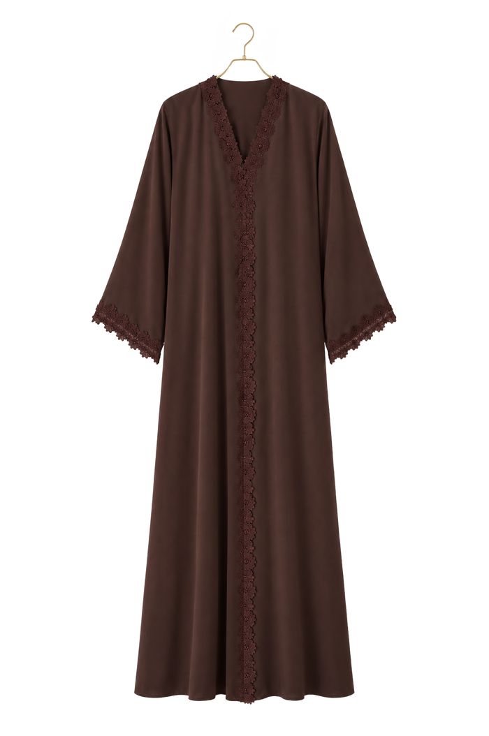 عباية يومية باللون البني - 4032